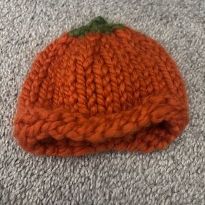 Pumpkin knit newborn hat